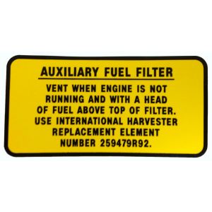 8000221 Decal, Aux Fuel Filter