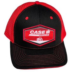 BC168 Case Ag Trucker Hat, Red Mesh Back Diamond Patch