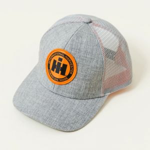 BC181 Trucker Hat, Black IH Logo on Orange Circle Patch