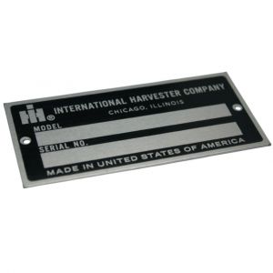 IHS1589 Blank Serial Number Tag