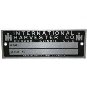 IHS1595 Serial Number Plate, Blank