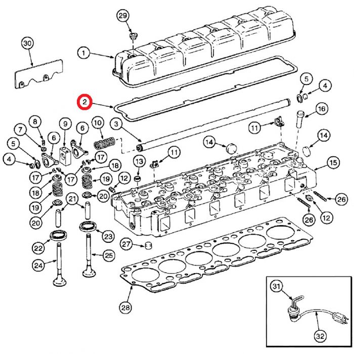 1342828C1 Valve Cover Gasket, Rubber