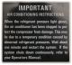 111484C2 Decal, Important Air Cond