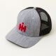 BC177 Trucker Hat, Red 3D IH Logo Heather Grey 
